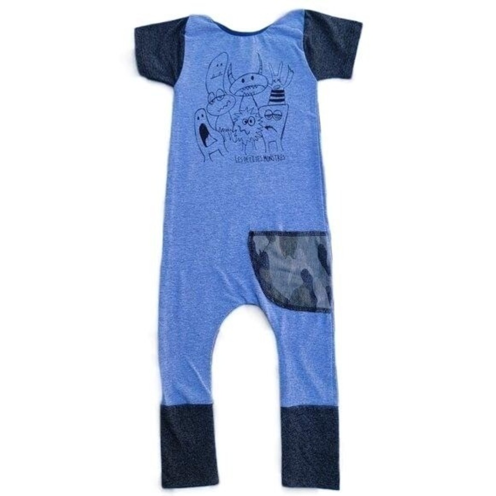 Henry and Claire Les Petites Monsters‎ Pull On Short Sleeve Romper Size 18-24m